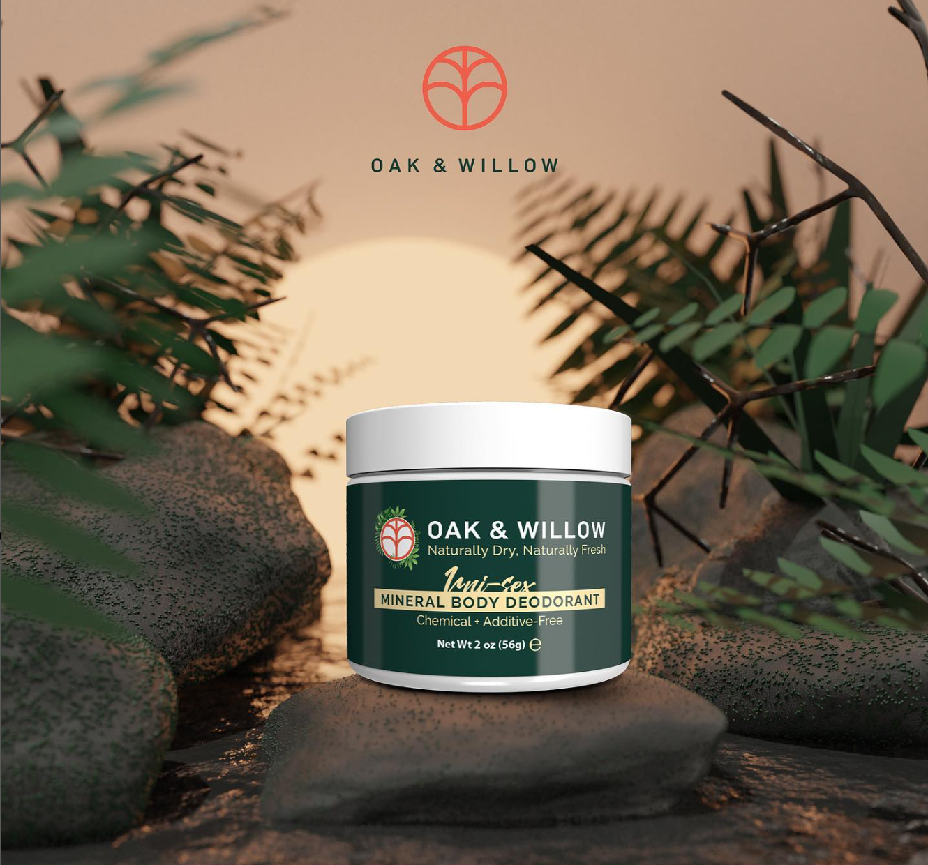 Oak &amp; Willow Mineral Body Deodorant for Men and Women